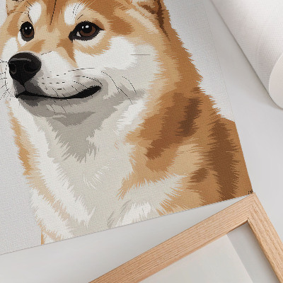 Plakátový obraz Výrazný pes v béžové a krémové barvě, minimalistický