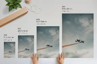 Plakát dvě letadla na obloze v minimalistickém stylu