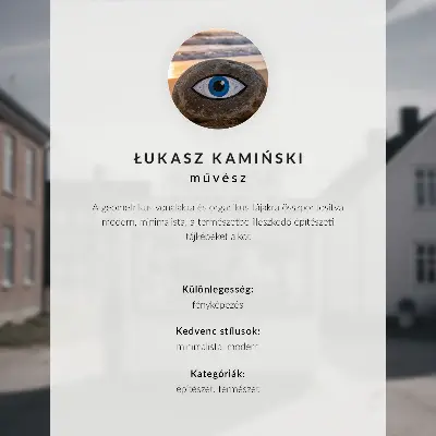 Plakát na zeď dřevěný stánek se světlými budovami v idylickém stylu