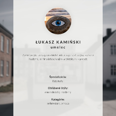 Plakát na zeď Dřevěný stánek, světlé budovy, idylické