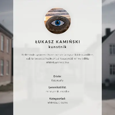 Plakát na zeď dřevěný stánek se světlými budovami v idylickém stylu