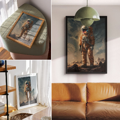 Plakát Astronaut na noční obloze cizí planety