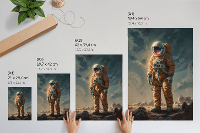 Plakát Astronaut na noční obloze cizí planety