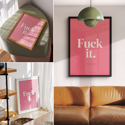 Dekorativní plakát Růžové pozadí s bílými písmeny v moderním stylu