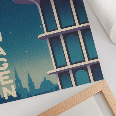 Plakát na zeď Večerní město moderní architektura