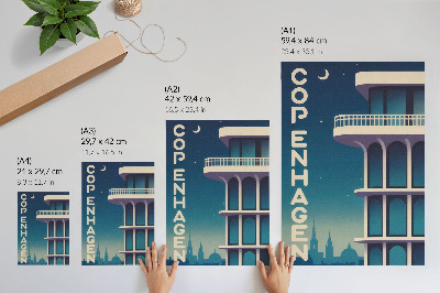 Plakát na zeď Večerní město moderní architektura