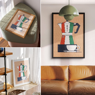 Plakát Barevná kavárna, italské barvy, moderní atmosféra