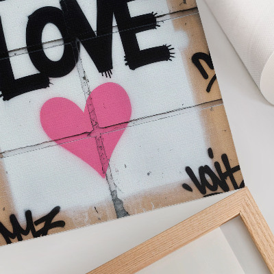 Nástěnný plakát Graffiti text srdce na betonové zdi