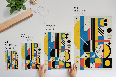 Dekorativní plakát Geometrické vzory v kontrastních barvách