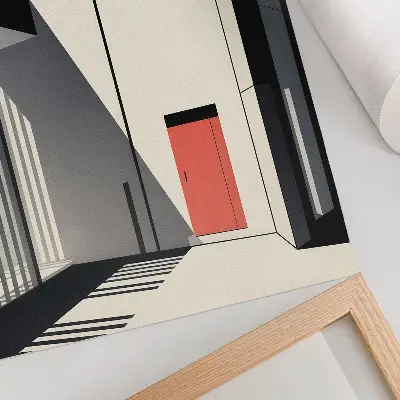 Plakát na zeď minimalistická geometrická architektura v kontrastním provedení