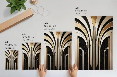 Plakátový obraz moderní oblouky v elegantním stylu art deco s kontrastními prvky