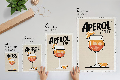 Plakát na zeď Stylový plakát s nápojem Aperol s oranžovým pozadím