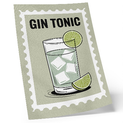 Plakátový obraz Nápis Gin Tonic zelené a bílé prvky