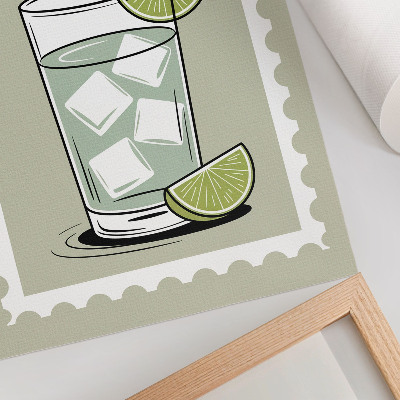 Plakátový obraz Nápis Gin Tonic zelené a bílé prvky