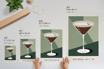 Nástěnný plakát Moderní martini v zelené, béžové a bílé barvě