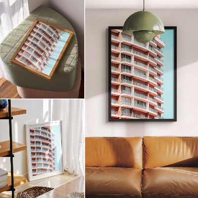 Dekorativní plakát Moderní architektura s otevřenými balkony