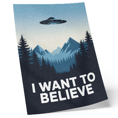 Dekorativní plakát UFO les hory tajemný moderní styl