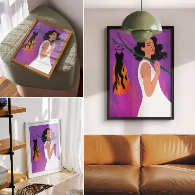 Plakát na zeď Harmonie barev postava v pohybu s mimořádnou aurou