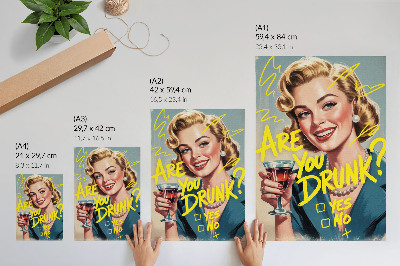 Nástěnný plakát Žena retro komiksový text dynamické barvy