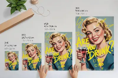 Nástěnný plakát žena v retro komiksovém stylu s dynamickými barvami