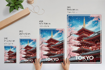 Plakát na zeď Pagoda Architektura Růžové Květiny Harmonie