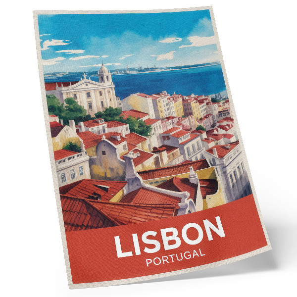 Dekorativní plakát Panorama města, teplé barvy, klidná atmosféra