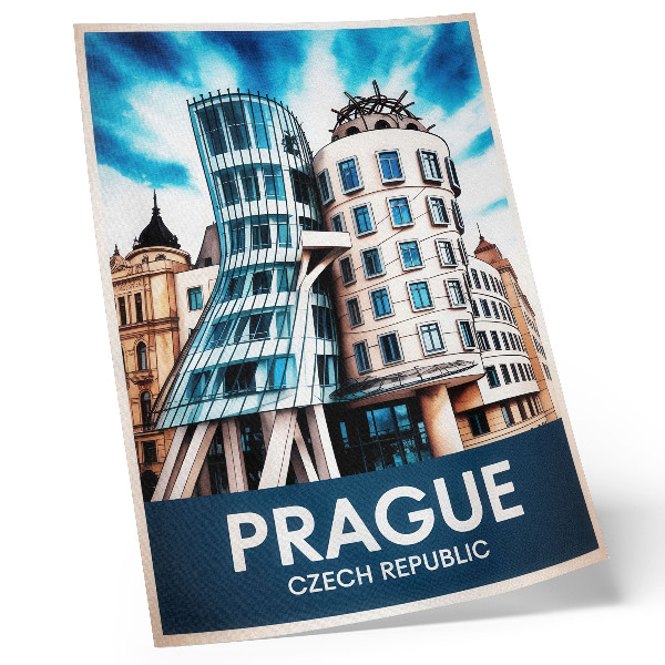 Nástěnný plakát Pražská futuristická architektura a modernita