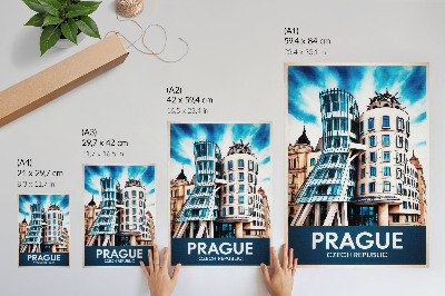 Nástěnný plakát Pražská futuristická architektura a modernita