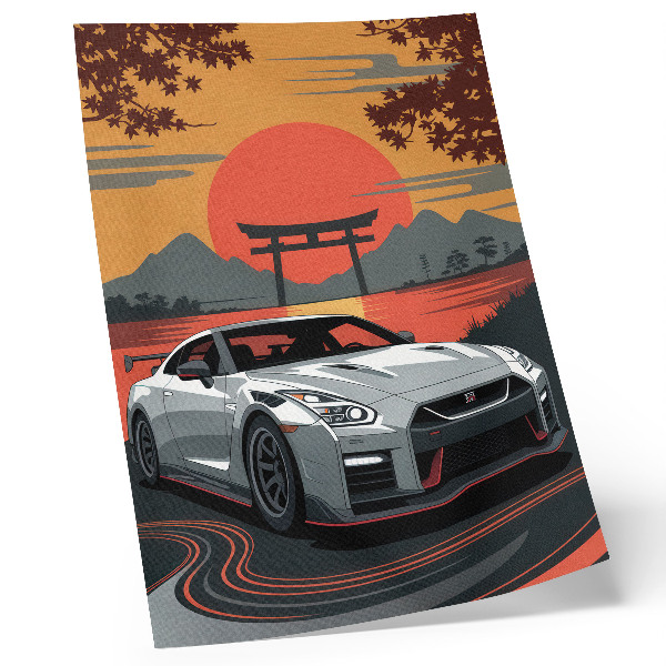 Dekorativní plakát Auto v harmonické japonské krajině