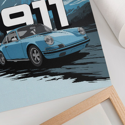 Plakát na zeď Klasické auto horské pozadí velkým písmem