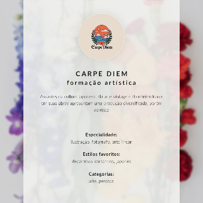 Nástěnný plakát Barevné pozadí se zelenými detaily a postavou s čajem