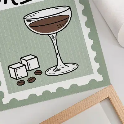 Dekorativní plakát s grafikou ve vintage stylu Espresso Martini