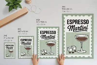 Dekorativní plakát s grafikou ve vintage stylu Espresso Martini
