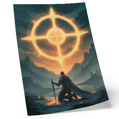 Plakát Okouzlující krajina magický symbol rytíře