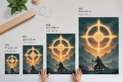 Plakát Okouzlující krajina magický symbol rytíře