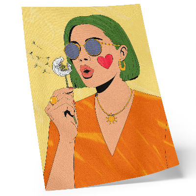 Nástěnný plakát Pop-artová ilustrace se zelenými vlasy