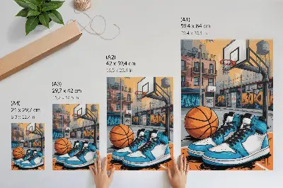 Dekorativní plakát grafické ztvárnění městského hřiště v moderním stylu