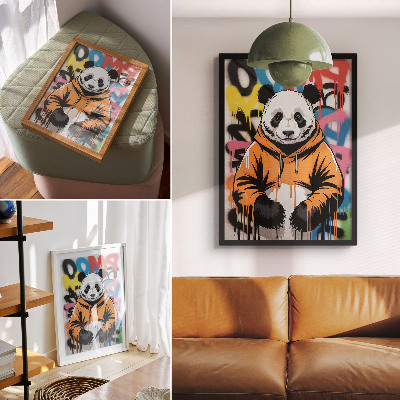 Plakát na zeď Panda v graffiti mikině, pouliční styl