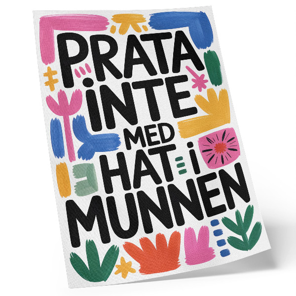 Nástěnný plakát Černá písmena barevné tahy moderní styl