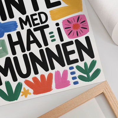 Nástěnný plakát Černá písmena barevné tahy moderní styl