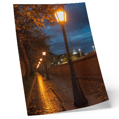Plakátový obraz Noční uliční lampy teplá záře klidná atmosféra