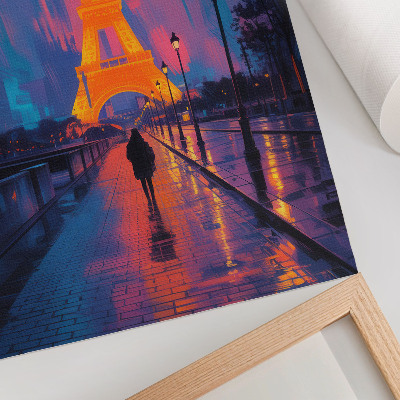 Plakát na zeď Večer ve městě, neonová světla, déšť, modernita
