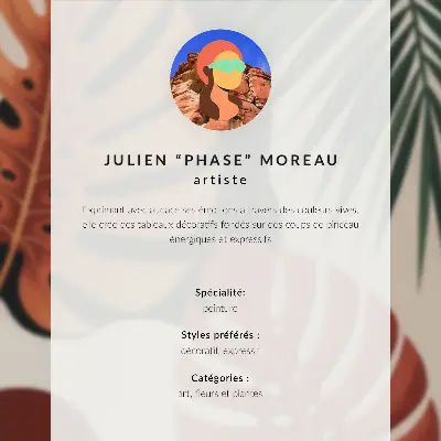 Nástěnný plakát barevné geometrické květiny a listy na zeleném pozadí