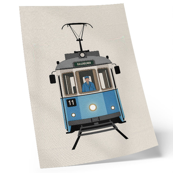 Plakát Retro tramvaj v minimalistickém stylu
