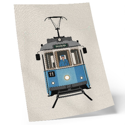 Plakát Retro tramvaj v minimalistickém stylu