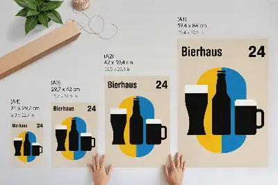 Plakát na zeď s motivem kontrastních barev a geometrických tvarů