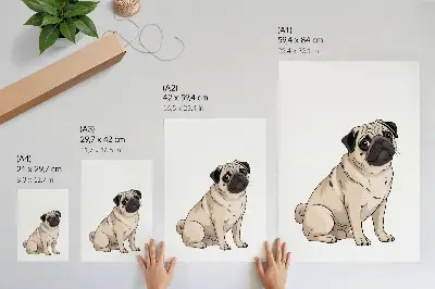 Plakátový obraz portrét psa v ilustrativním stylu s jemnými barvami