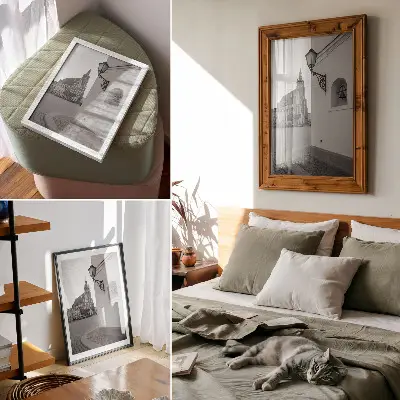 Plakát na zeď černobílá fotografie s motivem elegantní symetrické architektury