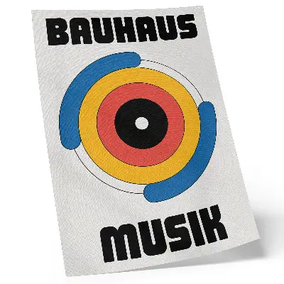 Dekorativní plakát v designu Bauhaus s barevnými kruhy v moderním stylu