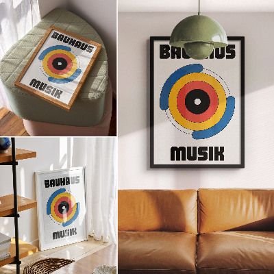 Dekorativní plakát Bauhaus styl kruhy silné barvy modernita